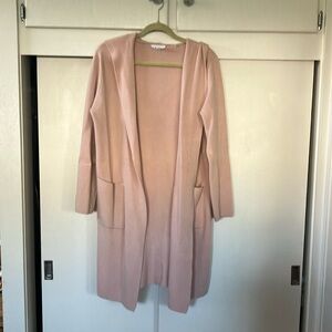 Long pink duster cardigan super soft
